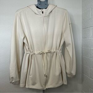 Spyder Women’s Full Zip Hooded Jacket in Neutral cream/ ivory color